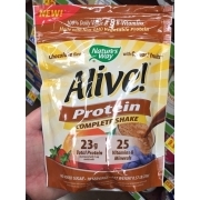 Nature's Way Alive!, Protein Complete Shake, Chocolate Flavor: Calories ...