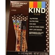 Kind Plus Almond, Walnut, Macadamia With Peanuts: Calories, Nutrition ...