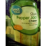 Great VAlue Pepper Jack Cheese, Sticks: Calories, Nutrition Analysis