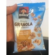 Quaker Simply Granola, Oats, Honey And Almonds: Calories, Nutrition ...