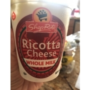 Shop Rite Ricotta Cheese, Whole Milk: Calories, Nutrition Analysis ...