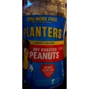 PLANTERS Lightly Salted Dry Roasted Peanuts - Plant Based Protein Snack - 16 Oz (Pack Of 8)