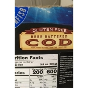 Pacific Seafood Cod, Beer Battered: Calories, Nutrition Analysis & More ...