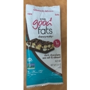 Love Good Fats Nut Bar, Dark Chocolate, Sea Salt & Almond: Calories ...