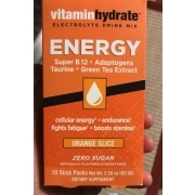 Vitamin Hydrate Electrolyte Drink Mix, Dietary Supplement: Calories