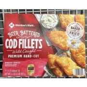 Member's Mark Cod Fillets, Beer Battered: Calories, Nutrition Analysis ...