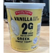 Friendly Farms Yogurt, Greek, Vanilla: Calories, Nutrition Analysis