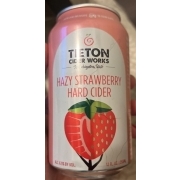 Tieton Cider Works Hard Cider, Hazy Strawberry: Calories, Nutrition ...