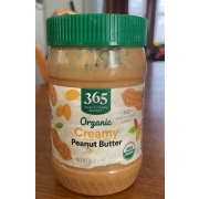 365 Whole Foods Market Peanut Butter, Creamy, Organic: Calories ...