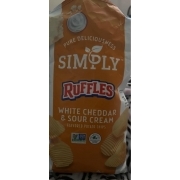 Simply Ruffle Regular Simply Potato Chips, Ruffles, White Cheddar & Sour Cream: Calories ...